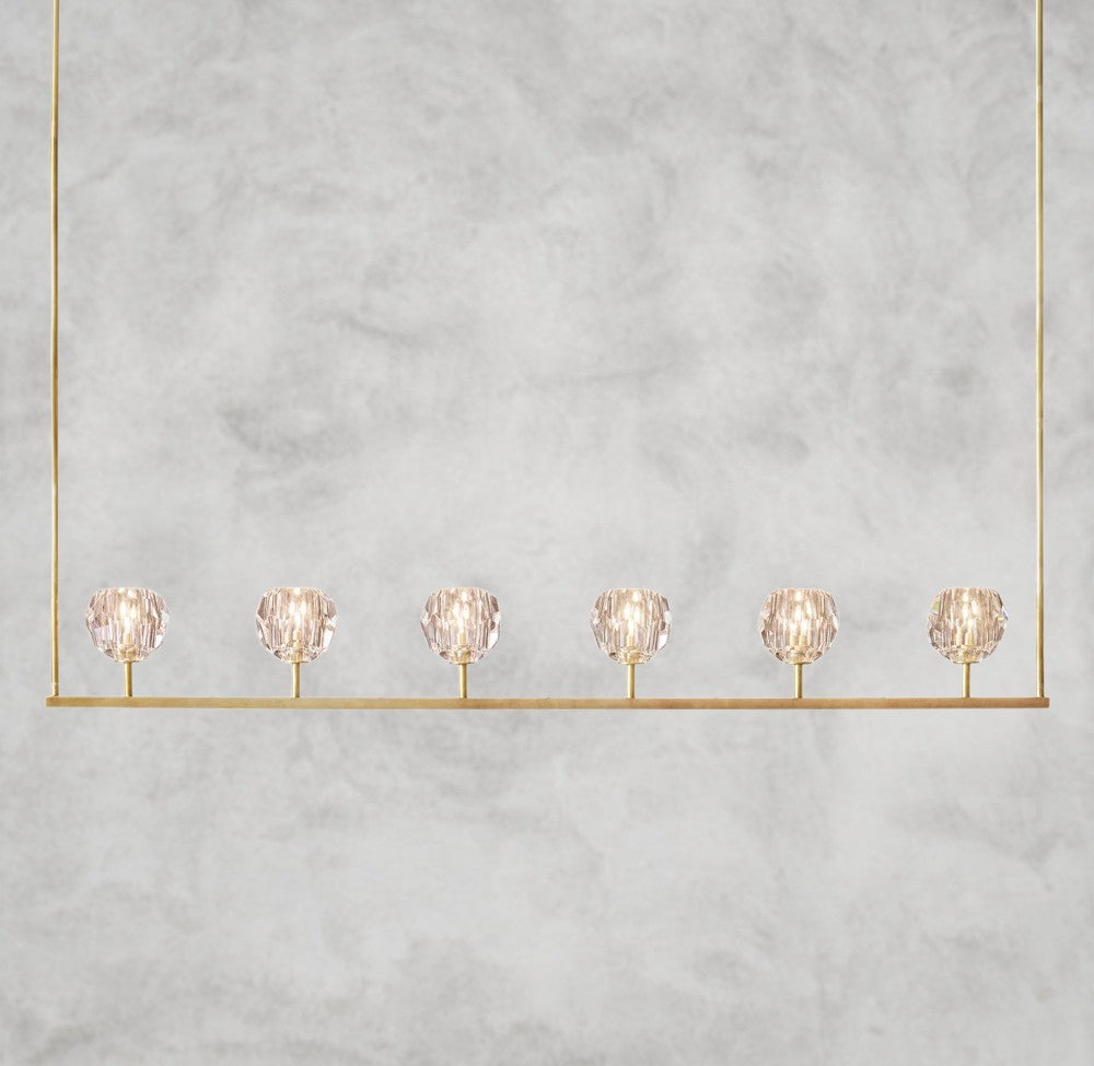 Boule De Cristal Clear Glass Linear Chandelier 48", 60"